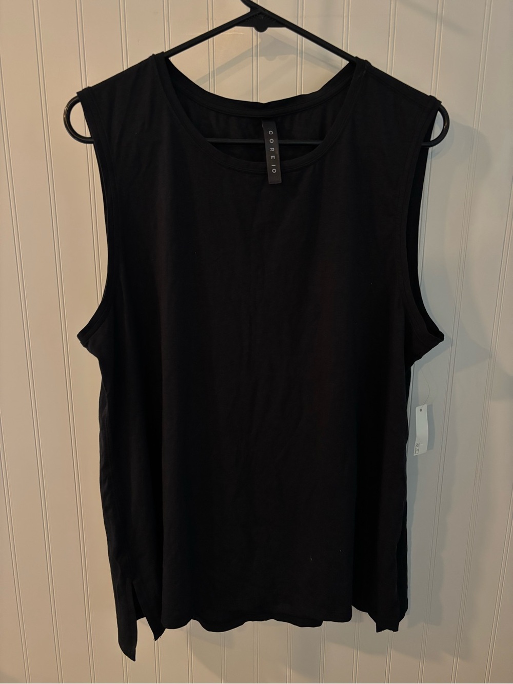 CORE 10 Black Sleeveless Tunic Tank Top XL Activewear